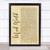 Tears For Fears Mad World Rustic Script Song Lyric Quote Print