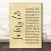 The Beatles Life In My Life Rustic Script Song Lyric Quote Print