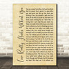 Billy Ocean Love Really Hurts Without You Rustic Script Song Lyric Print