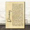 Blondie Dreaming Rustic Script Song Lyric Print