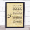 Elvis Costello She Rustic Script Song Lyric Print
