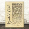 Fleetwood Mac Beautiful Child Rustic Script Song Lyric Print