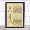 Fleetwood Mac Beautiful Child Rustic Script Song Lyric Print