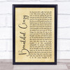 Luke Combs Beautiful Crazy Rustic Script Song Lyric Print