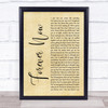 Michael Buble Forever Now Rustic Script Song Lyric Print