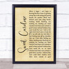 Neil Diamond Sweet Caroline Rustic Script Song Lyric Print