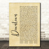Petula Clark Downtown Rustic Script Song Lyric Print