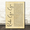 Queen Radio Ga Ga Rustic Script Song Lyric Print