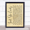 Stevie Wonder Isn't She Lovely Rustic Script Song Lyric Print