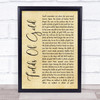 Sting Fields Of Gold Rustic Script Song Lyric Print