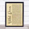 Taylor Swift Wildest Dreams Rustic Script Song Lyric Print