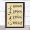 The Beatles Golden Slumbers Rustic Script Song Lyric Print