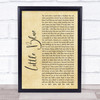 The Beautiful South Little Blue Rustic Script Song Lyric Print