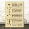 The Shires Daddy's Little Girl Rustic Script Song Lyric Print