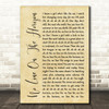U2 No Line On The Horizon Rustic Script Song Lyric Print
