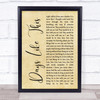 Van Morrison Days Like This Rustic Script Song Lyric Print