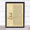 X Ambassadors Litost Rustic Script Song Lyric Print