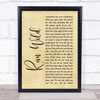 Barbra Streisand Run Wild Rustic Script Song Lyric Print