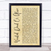 Bon Jovi Wanted Dead Or Alive Rustic Script Song Lyric Print
