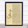 Citizen Cope Sideways Rustic Script Song Lyric Print