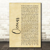 Coasts Oceans Rustic Script Song Lyric Print