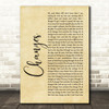 David Bowie Changes Rustic Script Song Lyric Print