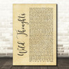 DJ Khaled with Rihanna Wild Thoughts Rustic Script Song Lyric Print