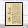 DJ Khaled with Rihanna Wild Thoughts Rustic Script Song Lyric Print