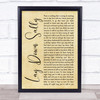 Eric Clapton Lay down Sally Rustic Script Song Lyric Print