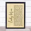 Greg Lake Lucky Man Rustic Script Song Lyric Print