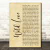 James Bay Wild Love Rustic Script Song Lyric Print