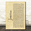 James Tomorrow Rustic Script Song Lyric Print