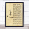 Aaron Lewis Forever Rustic Script Song Lyric Quote Print