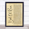 Bon Jovi Bed Of Roses Rustic Script Song Lyric Quote Print