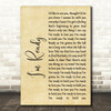 Bryan Adams I'm Ready Rustic Script Song Lyric Quote Print