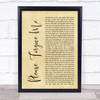Bryan Adams Please Forgive Me Rustic Script Song Lyric Quote Print
