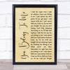 Bryan Adams You Belong To Me Rustic Script Song Lyric Quote Print
