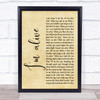 Celine Dion I'm Alive Rustic Script Song Lyric Quote Print
