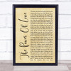 Frankie Goes To Hollywood The Power Of Love Rustic Script Song Lyric Quote Print