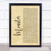 Gabbie Hanna Monster Rustic Script Song Lyric Quote Print