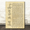 Oasis Half The World Away Rustic Script Song Lyric Quote Print