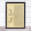 Old Dominion Snap Back Rustic Script Song Lyric Quote Print
