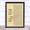 Rascal Flatts My Wish Rustic Script Song Lyric Quote Print