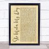 Robert Palmer She Makes My Day Rustic Script Song Lyric Quote Print