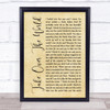 The Courteeners - Take Over The World Rustic Script Song Lyric Quote Print