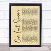 ABBA Our Last Summer Rustic Script Song Lyric Print
