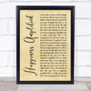 Above & Beyond Happiness Amplified Rustic Script Song Lyric Print