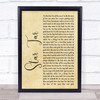 Dames at Sea Cast Star Tar Rustic Script Song Lyric Print