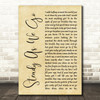 Dave Matthews Band Steady As We Go Rustic Script Song Lyric Print