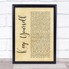 Frightened Rabbit Keep Yourself Warm Rustic Script Song Lyric Print